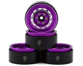 Treal Hobby 1.9" Type-M Aluminum Crawler Beadlock Wheels (Purple) (4) (122.9g ea)