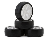 eXcelerate 1/10 Pre-Mounted Touring Car Carpet Tires (White) (4) w/12mm Hex Wheel