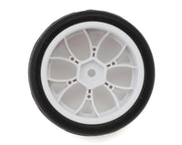 eXcelerate 1/10 Pre-Mounted Touring Car Carpet Tires (White) (4) w/12mm Hex Wheel