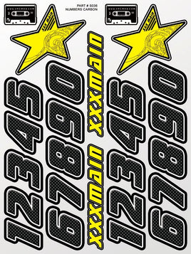 XXX Main Numbers Carbon Sticker Sheet