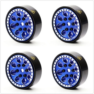Treal 1.0 Beadlock Wheels(4P-Set) for Axial SCX24 1/24 Crawler Brass Ring Weighted 22g - Blue