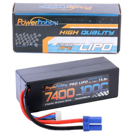 PowerHobby 4S 14.8V 7400mAh 100C-200C Lipo Battery EC5 Plug 4-Cell Hard Case