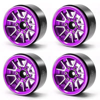 TREAL 1.9" Beadlock Wheel Rims (4pcs) for 1:10 RC Crawler Axial SCX10 III SCX10 II TRX-4 RC Car -Type L - Purple