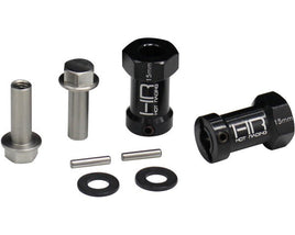 Hot Racing Axial Wheel Hub Extensions w/12mm Hex (Black) (2) (+15mm)