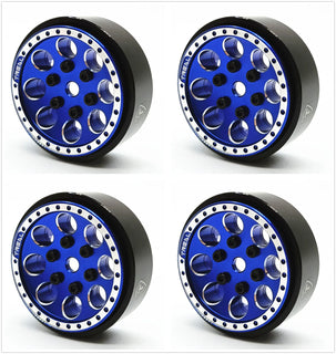 Treal 1.0 Beadlock Wheels (4P-Set) for Axial SCX24 1/24 Crawler Aluminum CNC Machined 11.2g - Blue