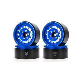 Treal 1.9" Beadlock Wheel Rims (4pcs) for 1:10 RC Crawler Axial SCX10 III SCX10 II TRX-4 RC Car -Type M - Blue