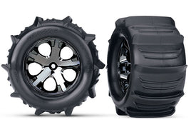 Traxxas Paddle Tires 2.8" Pre-Mounted w/All-Star Electric Rear Wheels (2) (Black Chrome)