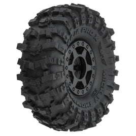 Pro-Line SCX24 1.0" MT Baja Pro X Pre-Mounted Tires (Black) (4) (Medium) w/Holcomb Wheels