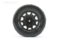 Jetko Super Sonic 1/10 MT 2.8 Tires Mounted on Black Claw Rims, Medium Soft, 14mm Hex, (For Arrma) (2)