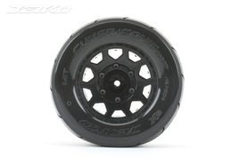 Jetko Super Sonic 1/10 MT 2.8 Tires Mounted on Black Claw Rims, Medium Soft, 14mm Hex, (For Arrma) (2)