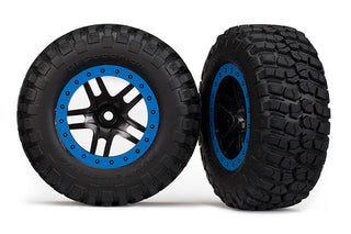 Traxxas BFGoodrich KM2 Front Tire (2) (Black/Blue) (Standard) w/Split-Spoke Front Wheel