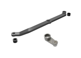 Traxxas Steering Link, 6061-T6 Aluminum (Dark Titanium-Anodized)/ Servo Horn, Metal/ Spacers (2)/ 3x6mm CCS (with Threadlock) (1)/ 2.5x7mm SS (with Threadlock) (1)