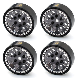 Treal 1.0 Beadlock Wheels(4P-Set) for Axial SCX24 1/24 Crawler Brass Ring Weighted 22g - Gray