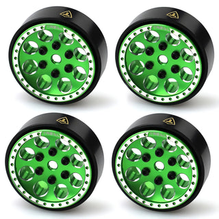 Treal 1.0 Beadlock Wheels(4P-Set) for Axial SCX24 1/24 Crawler Brass Ring Weighted 22g - Green
