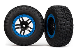 Traxxas BFGoodrich KM2 Tire w/Split-Spoke Rear Wheel (2) (Black/Blue) (Standard)