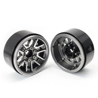 Treal 1.9" Beadlock Wheel Rims (4pcs) for 1:10 RC Crawler Axial SCX10 III SCX10 II TRX-4 RC Car -Type L - Titanium