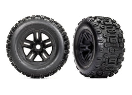 Traxxas Sledge Pre-Mounted 3.8" Sledgehammer Tires (Black) (2) w/17mm Hex