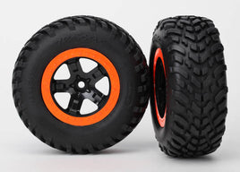 Traxxas Robby Gordon Tire & Wheel (2) (Rear) (Orange) (Standard)