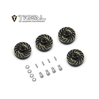 Treal Hobby Extended Brass Wheel Hub Hex for Traxxas TRX-4M (Black) (4) (17g) (+10mm Offset)