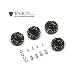 Treal Hobby Extended Brass Wheel Hub Hex for Traxxas TRX-4M (Black) (4) (17g) (+10mm Offset)