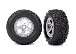 Traxxas Pre-Mounted SCT Off-Road Tire (Satin Chrome) (2)