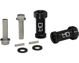 Hot Racing Axial Wheel Hub Extensions w/12mm Hex (Black) (2) (+20mm)
