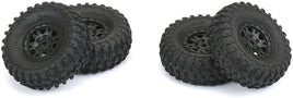 Pro-line 1/24 Hyrax Front/Rear 1.0" Tires Mounted 7mm Black Impulse (4)