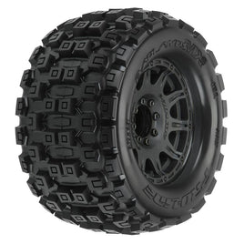 Pro-Line Badlands MX38 3.8" Tire w/Raid 8x32 Wheels (Black) (2) (M2) w/Removable Hex
