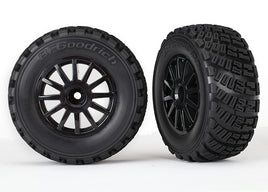 Traxxas Rally Pre-Mounted Tires w/Rally Wheels (Black) (2)