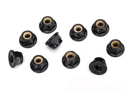 Traxxas 4-Tec 2.0 Serrated Flanged Nylon Locking Nut (Black) (10)
