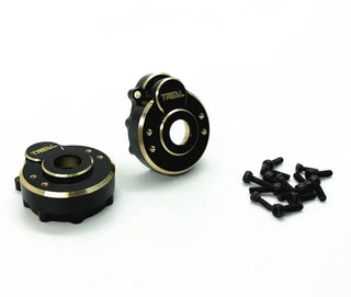 Treal Hobby Heavy Brass Outer Portal Housing Covers for Traxxas TRX-4 (Black) (2) (42g)