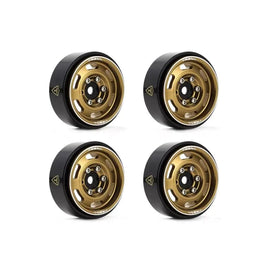 Treal 1.0'' Beadlock Wheels (4pcs) Vintage Wheels For 1/24 SCX24 Bronco Gladiator C10 Deadbolt - Type E (Bronze)