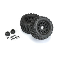 Pro-Line Badlands MX38 3.8" Tire w/Raid 8x32 Wheels (Black) (2) (M2) w/Removable Hex