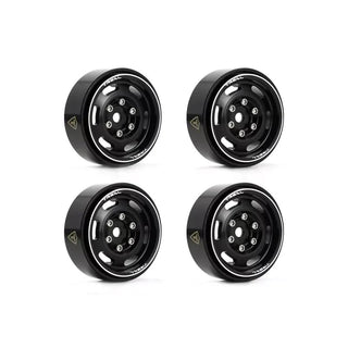 Treal 1.0'' Beadlock Wheels (4pcs) Vintage Wheels For 1/24 SCX24 Bronco Gladiator C10 Deadbolt - Type E (Black)