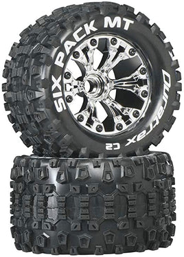 Duratrax Six-Pack MT 2.8" 2WD Mounted Front C2 Tires, Chrome (2)