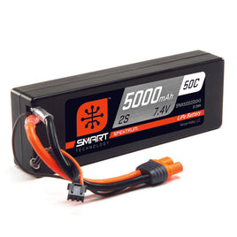 Spektrum 7.4V 5000mAh 2S 50C Smart Hardcase LiPo Battery: IC3