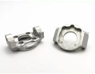 Treal Aluminum 7075 Front C hubs Spindle Carrier Set 0 Degree for Losi LMT (Silver)