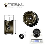 Treal Aluminium 2.2 Beadlock Wheels Rims (2)pcs Vintage Wheel Fit RC Crawler Mud Truck 2.2 Tires -Type B - Gray