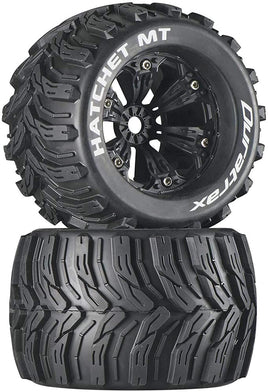 Duratrax Hatchet MT 3.8" Mounted 1/2" Offset Black Tires (2), DTXC3588 (open bag)