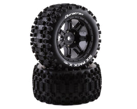 Duratrax Six Pack X Belted Pre-Mounted Tires (Black) (2) w/24mm Hex