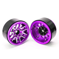 TREAL 1.9" Beadlock Wheel Rims (4pcs) for 1:10 RC Crawler Axial SCX10 III SCX10 II TRX-4 RC Car -Type L - Purple