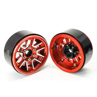 Treal 1.9" Beadlock Wheel Rims (4pcs) for 1:10 RC Crawler Axial SCX10 III SCX10 II TRX-4 RC Car -Type L - Red