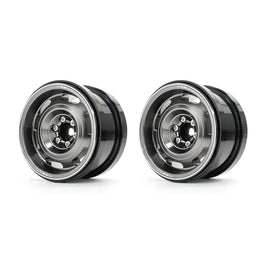 Treal Aluminium 2.2 Beadlock Wheels Rims (2)pcs Vintage Wheel Fit RC Crawler Mud Truck 2.2 Tires -Type B - Gray