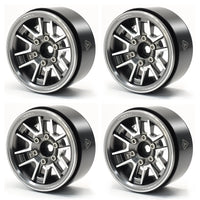 Treal 1.9" Beadlock Wheel Rims (4pcs) for 1:10 RC Crawler Axial SCX10 III SCX10 II TRX-4 RC Car -Type L - Titanium