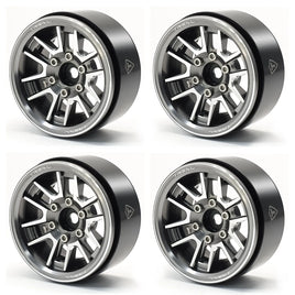 Treal 1.9" Beadlock Wheel Rims (4pcs) for 1:10 RC Crawler Axial SCX10 III SCX10 II TRX-4 RC Car -Type L - Titanium
