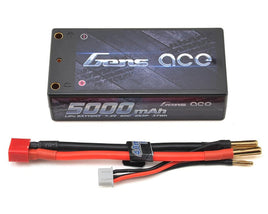 Gens Ace 2s Shorty LiPo Battery Pack 60C w/4mm Bullet (7.4V/5000mAh)