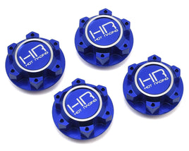Hot Racing Traxxas X-Maxx Aluminum Serrated 25mm Hex Wheel Nuts (Blue) (4)