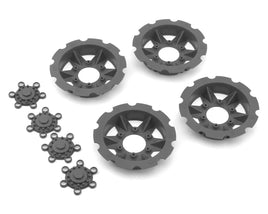 JConcepts "Tracker" Monster Truck Wheel Mock Beadlock Rings (Silver) (4) (fits JCO3379 Dragon Wheels)
