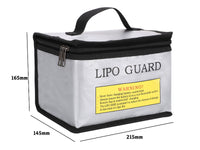 Racers Edge Lipo Battery Charging Safety Bag 215x145x165mm with Zipper