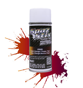 Spaz Stix Color Change Spray Paint, Gold/Orange/Purple/Red, 3.5oz Can